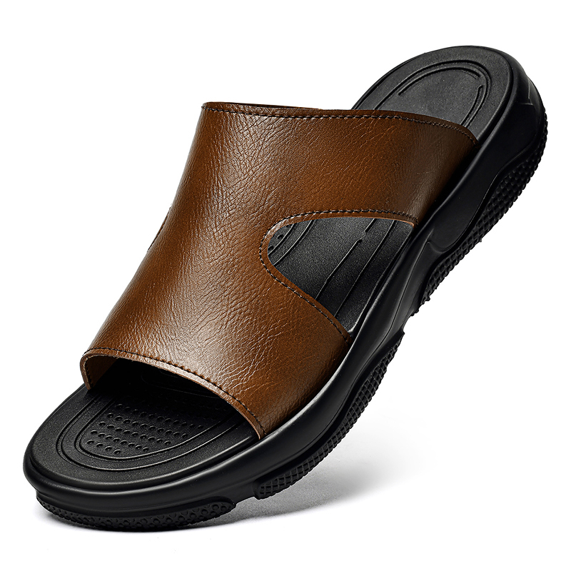Men's Leather Slide Sandals No - Men'S Shoes Hey Dude review and price